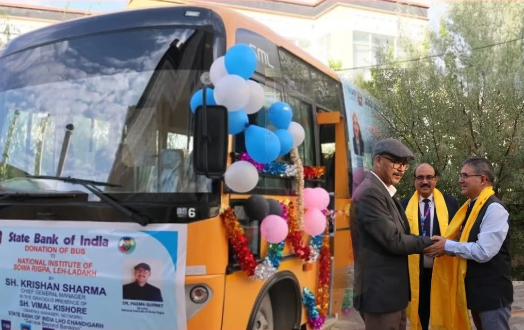 SBI Donates School Bus to Sowa-Rigpa Institute in Leh under CSR