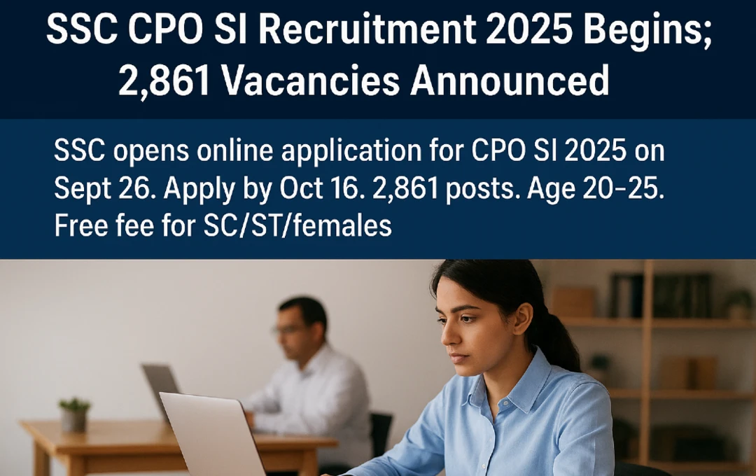 SSC CPO SI Recruitment 2025 Begins; 2,861 Vacancies Announced
